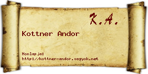 Kottner Andor névjegykártya